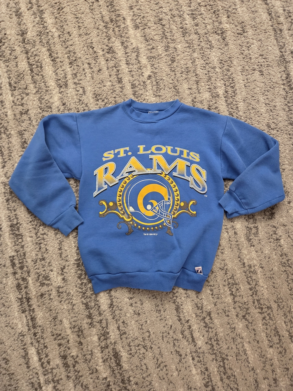 St. Louis Rams Men's Small Blue & Gold Vintage Graphic Crewneck Sweatshirt